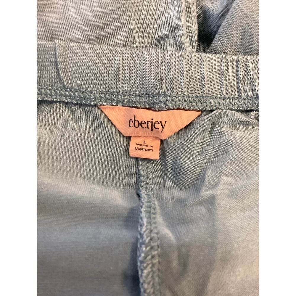 Eberjey Women's Large Tencel Modal Faded Denim/Ivory Gisele Long PJ Pants J10-11 - Picture 6 of 8